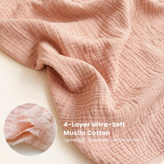 Konssy muslin towel absorbent material demonstrates quick moisture absorption after bath.