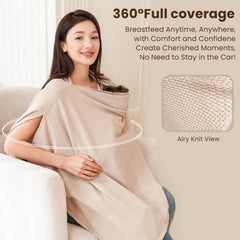 Konssy nursing cover beige provides full privacy for comfortable breastfeeding sessions