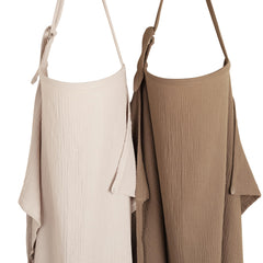 Konssy nursing cover with rigid hoop open window enhances eye contact and privacy.