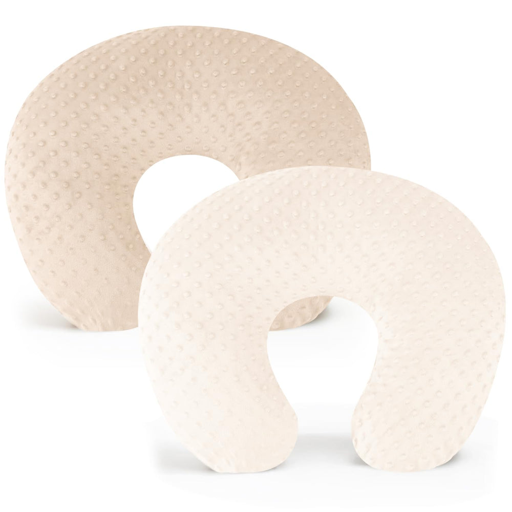 Konssy nursing pillow cover with soft minky dot texture for baby feeding comfort.