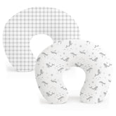 Konssy nursing pillow cover starry whales close-up shows soft breathable fabric for feeding comfort