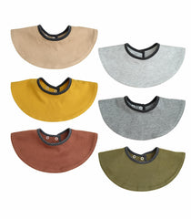 Kooape baby bibs 6-pack group shot showing full coverage for drool-prone babies.