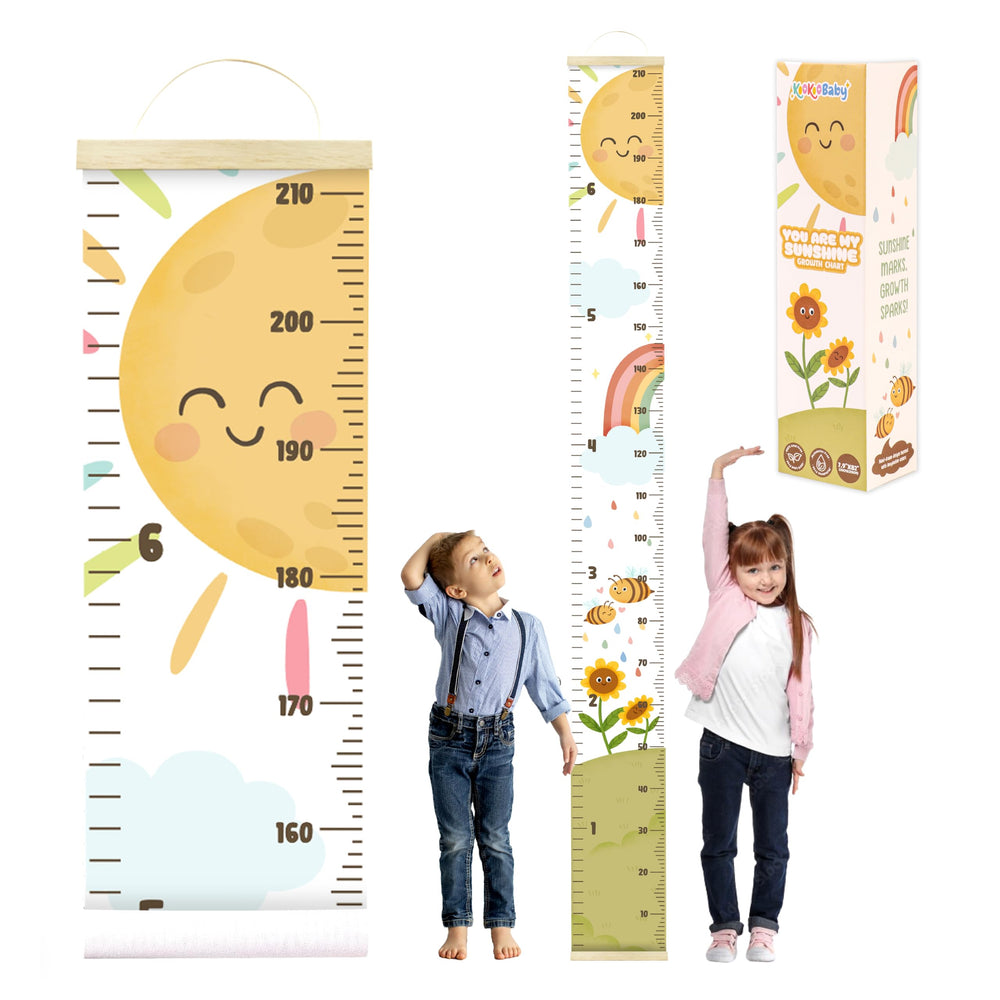 KooKooBaby growth chart wall 82in canvas frame for durable kids room decor