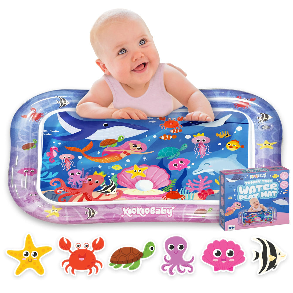 KooKooBaby Water Tummy Time Mat full view showcases durable, safe play surface.
