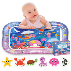 KooKooBaby Water Tummy Time Mat full view showcases durable, safe play surface.