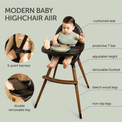 KOOLABABY convertible high chair dishwasher-safe tray enables easy cleanup after meals