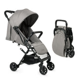 KOOLABABY lightweight travel stroller grey shows easy one-hand fold for quick transitions.