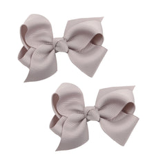Koolgil baby bow clip grey front view with secure 3-inch design.