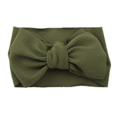 Koolgil baby headband army green big bow front view for adorable photo moments.