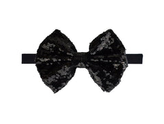 Koolgil bowknot headband with sequins in black, ideal for photo shoots
