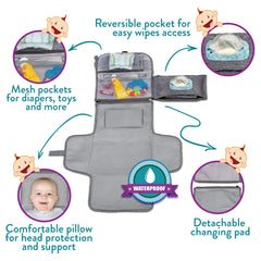 Kopi Baby changing pad attached to stroller for quick on-the-go changes