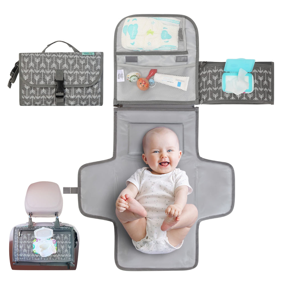 Kopi Baby portable diaper changing pad folded for travel, ideal for quick on-the-go diaper changes.