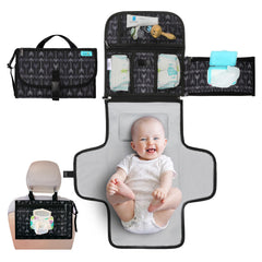 Kopi Baby portable diaper changing pad front view demonstrates a compact travel-ready surface for on-the-go changes.