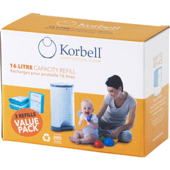 Korbell nappy bin liners standard pack shot for quick, odor-controlled diaper disposal