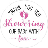 KORTTITALO little feet pink 2in sticker for baby shower favors and seals