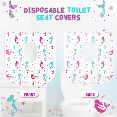 Kosiz Mermaid toilet seat cover in use in public restroom ensures clean seating.
