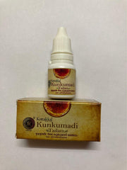 Kottakkal Kunkumadi Tailam bottle closeup for blemish-prone skin glow