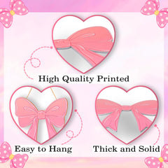 KOYILTD preppy room decor pink bow sign suits stylish desks or shelves