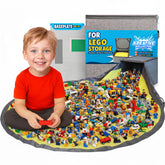 Kreative Kollector BrickCaddy folds into a play mat for quick cleanup