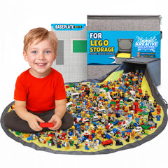 Kreative Kollector BrickCaddy folds into a play mat for quick cleanup