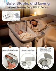 KRIDDO 2-in-1 demonstrates six-height levels for flexible bedside positioning
