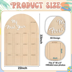 Kritkin monthly photos frame 12-slots keeps baby growth organized and easy to compare