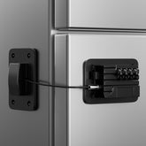 KRYVLEXA fridge lock adhesive installation demonstrates tool-free setup for quick safety.