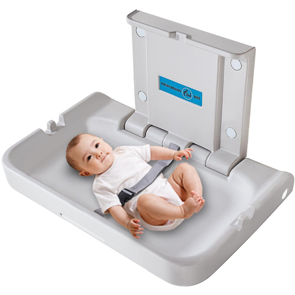 KSITEX baby changing station wall-mounted, space-saving solution for public restrooms.