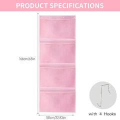 Kuaile door organizer close-up shows 4 pockets for plush toys