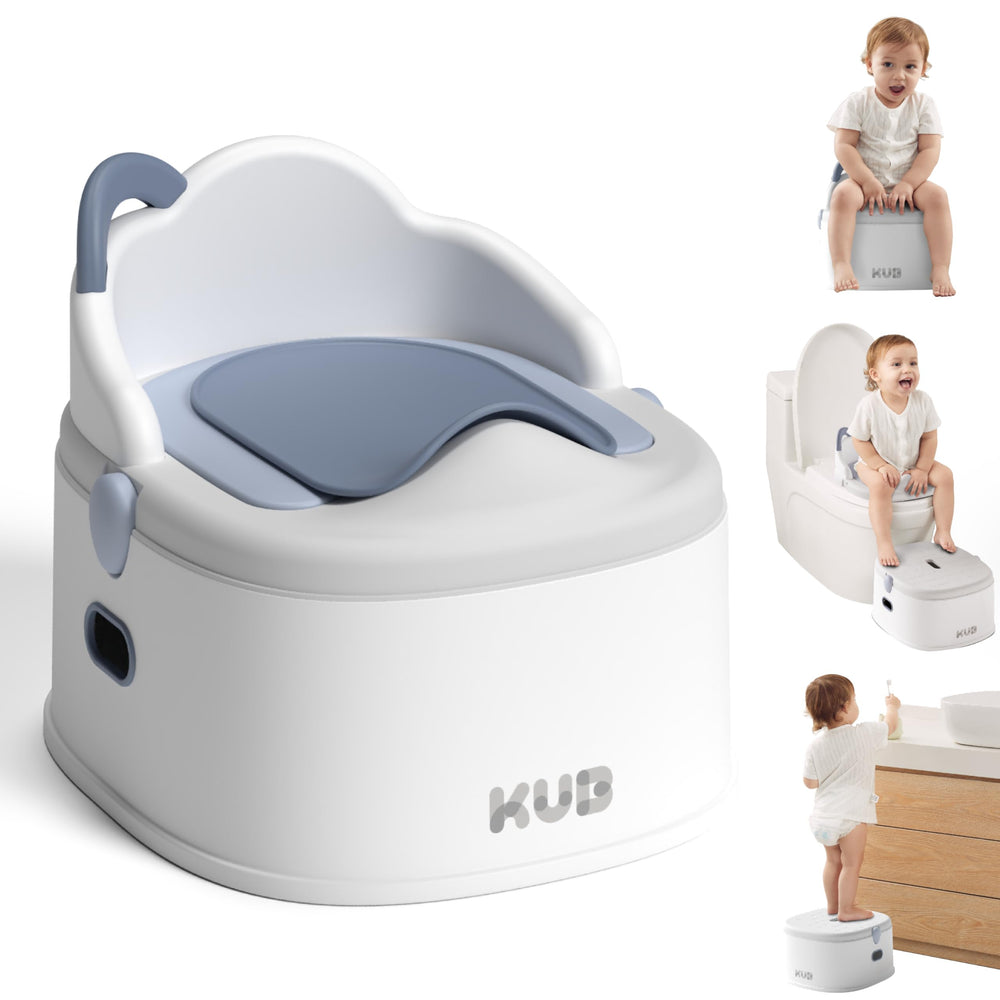KUB 3-in-1 potty trainer chair blue offers stable support during early potty training sessions.