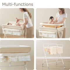 KUB diaper changing table height adjustment supports comfortable diapering at multiple heights.