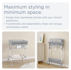 KUB portable changing table with wheels enables smooth, portable use around the home.