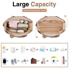 KUBYA diaper bag tote wet dry separator demonstrates removable waterproof bag for item separation