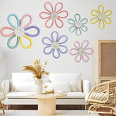 KUNHEHO boho daisy wall decor—vibrant six-pack for nursery walls.