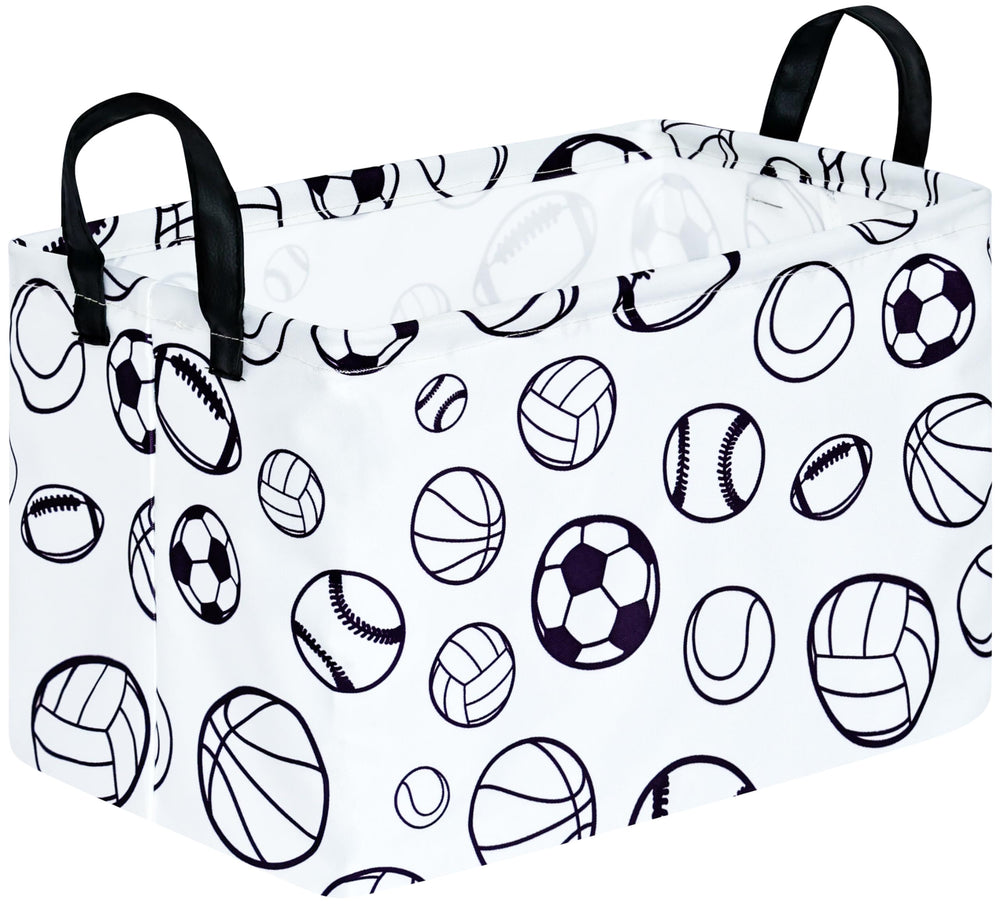 KUNRO basketball storage basket with handles for toy organization.