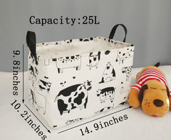 KUNRO Rectang Cow Storage Basket folded form demonstrates compact, space-saving storage.