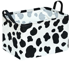 KUNRO rectangle storage basket in cow pattern keeps toys neatly organized and stylish.