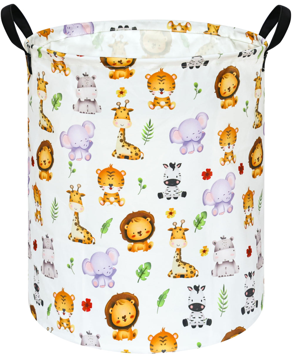 KUNRO Round Tiger Animals laundry basket for easy clothes storage