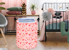 KUNRO round valentines laundry gift basket with handles for easy transport