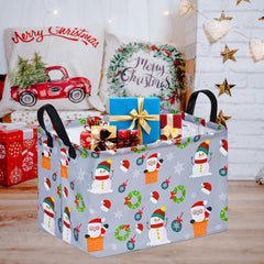 KUNRO storage basket features canvas with waterproof interior lining to protect contents.