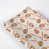 KuphiL10C watercolor baseball gloved pattern cover closeup shows soft, durable fabric for changing.