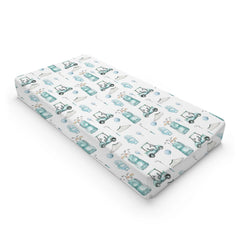 KuphiL10C watercolor golf changing pad cover flat lay highlights soft polyester for cozy diaper changes.