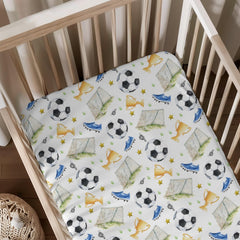 KuphiL10C watercolor soccer balls sheets pattern boosts nursery style and calm sleep.