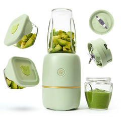 Kwiplee Bubble Blender with glass cups ready for fresh baby food and smoothies.