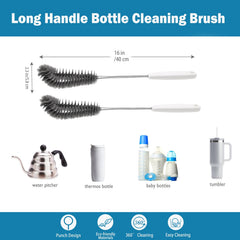 Kwude right-angle bendable-head bottle brush tackles corners and deep grime effectively.