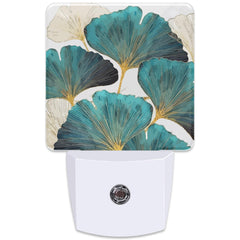 KXWQTRDD Ginkgo Leaves night light on wall provides soft hallway illumination.