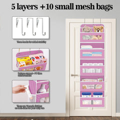 KYEVIS nursery closet organizer transparent pockets help quick item finding