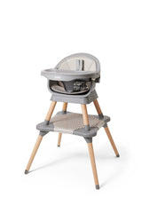Kyrise 5-in-1 high chair gray assembly showing sturdy setup for growing child