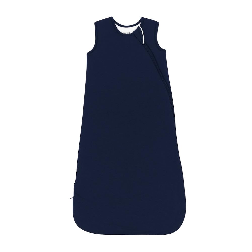 KYTE BABY bamboo sleep bag Navy closeup shows soft, breathable fabric for gentle sleep.