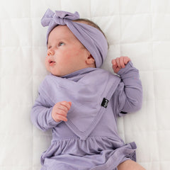 KYTE BABY rayon bamboo bow taro, on baby outfit, lightweight accessory for cute ensembles